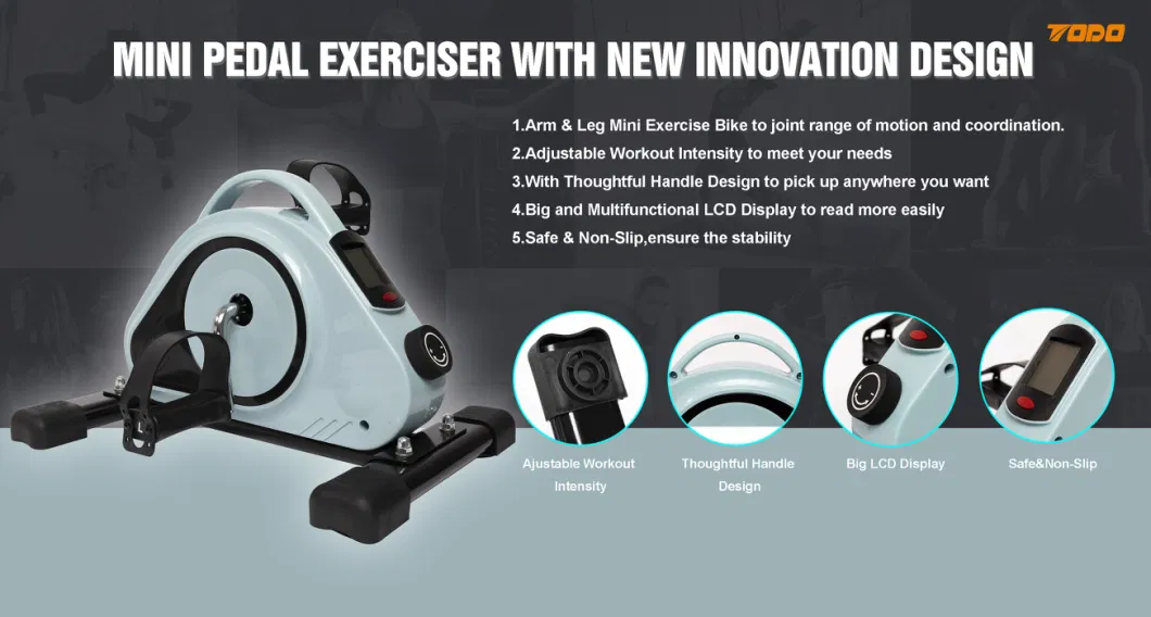 Triangle Look Medical Pedal Exercise Bike Under Desk Mini Exercise Bike